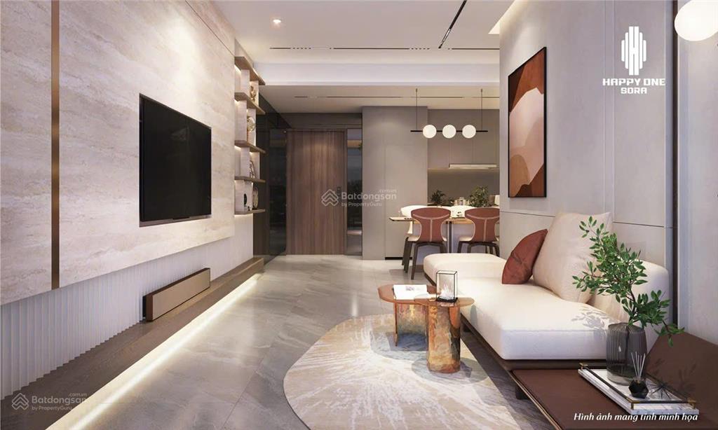 Bán căn hộ 2pn happy one sora, cam kết cho thuê, htls 0%, chiết khấu 17,5% giá chỉ từ 45.9 tr/m2