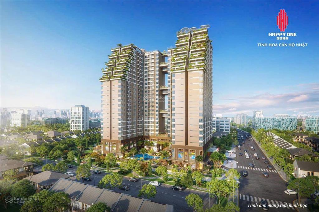 Bán căn hộ 2pn happy one sora, cam kết cho thuê, htls 0%, chiết khấu 17,5% giá chỉ từ 45.9 tr/m2
