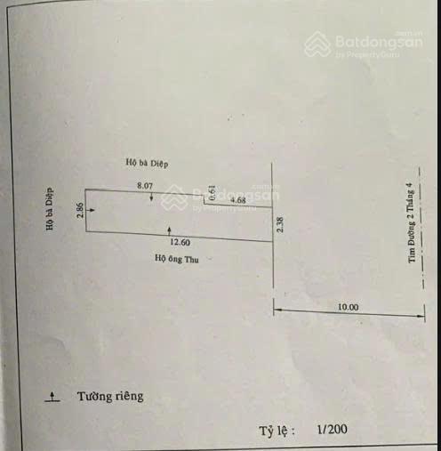 Bán nhà cấp 4 mặt tiền đường 2/4 phường vạn thắng, nha trang. dt 256m2, nở hậu
