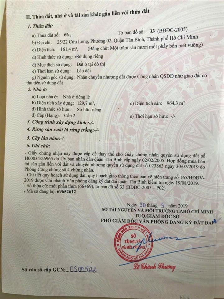 Bán khách sạn 35 phòng đường cửu long, phường 2, quận tân bình.