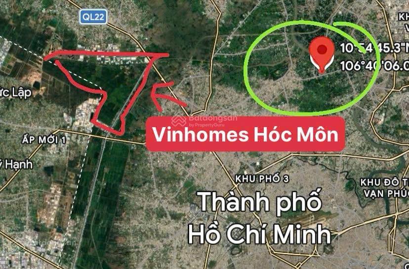 1,6 tỷ đất 105m2 = 8.5 x 11.9m, thổ cư 67.9 m2. sát cạnh vinhomes hóc môn, hh mg ạ
