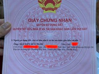 Chính chủ bán nhanh lô đất tại tp sầm sơn, thanh hoá