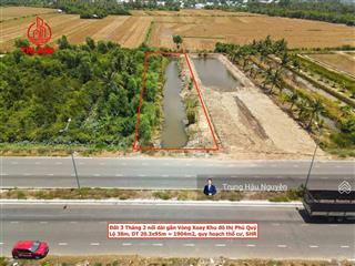 Đất mặt tiền đường 3 tháng 2 nối dài gần vòng xoay kđt phú quý, lộ 38m, 20x95m quy hoạch thổ cư shr