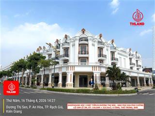 Shophouse góc 3 mặt tiền dương thị sen  đảo phú gia phú cường, lộ 22m, 14x24m, 4 tầng, nhà thô shr