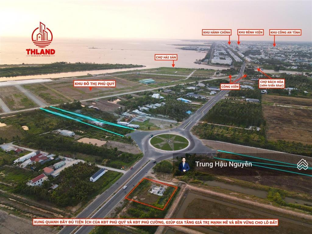Đất góc 2 mặt tiền 3 tháng 2 nối dài ngay vòng xoay kđt phú quý, lộ 38m, 35x34m, quy hoạch thổ cư