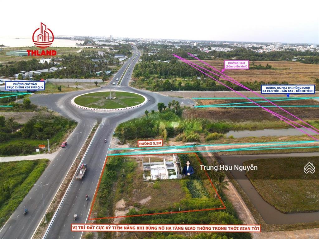 Đất góc 2 mặt tiền 3 tháng 2 nối dài ngay vòng xoay kđt phú quý, lộ 38m, 35x34m, quy hoạch thổ cư