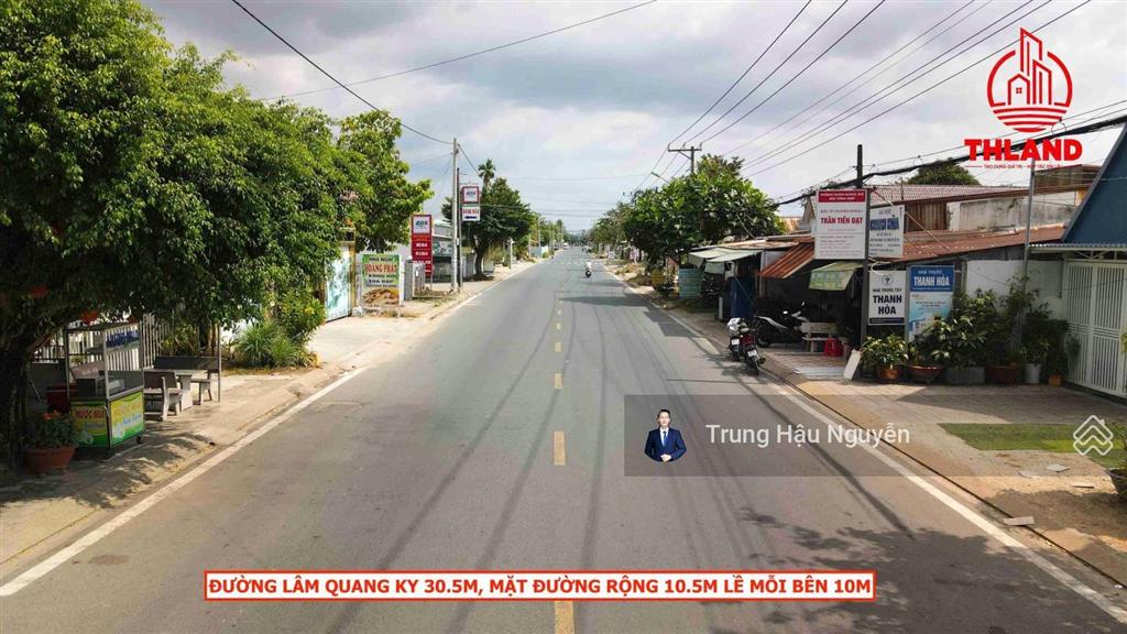 Đất góc lâm quang ky và hẻm gần phòng khám đa khoa thiện mỹ. lộ 10.5m lề 10m, 10x64m, 300m2 thổ cư