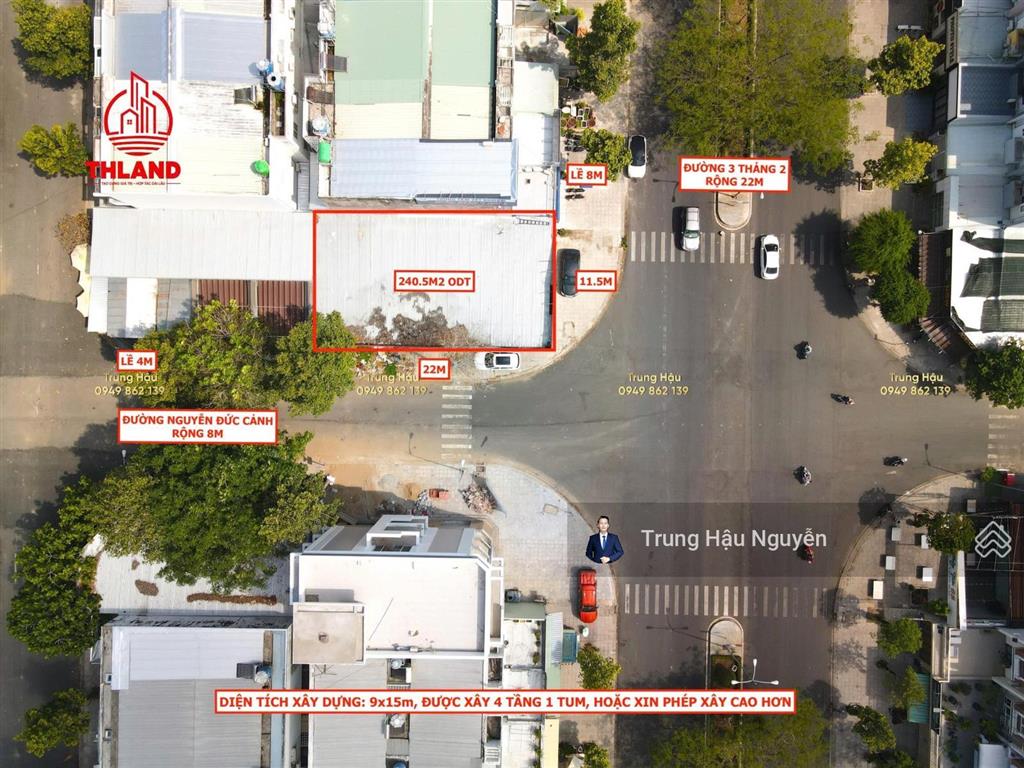 Đất góc 2 mặt tiền đường 3 tháng 2 ngay bệnh viện sản nhi. lộ 38m 11.5x22m full thổ cư, đ.bắcđ.nam