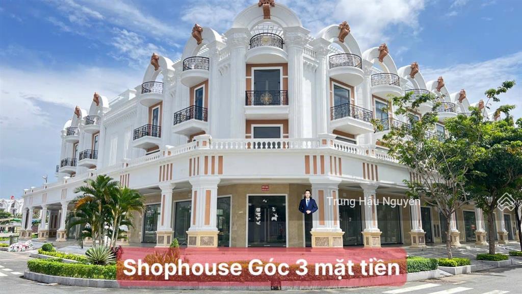 Cho thuê shophouse góc 3 mặt tiền đ. lê trọng tấn  kđt phú cường. lộ 22m, 14x24, 4 tầng, thô trong