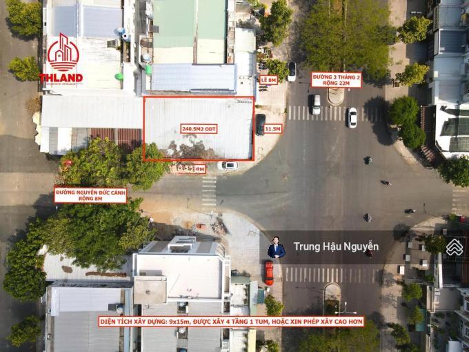 Đất góc 2 mặt tiền đường 3 tháng 2 ngay bệnh viện sản nhi. lộ 38m 11.5x22m full thổ cư, đ.bắcđ.nam