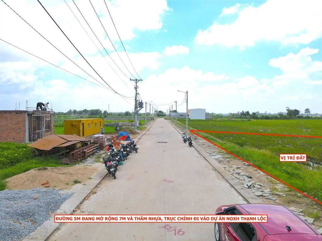 Đất mặt tiền đ. thong lưu  đối diện noxh khu công nghiệp thạnh lộc. lộ 7m, 43x95m quy hoạch thổ cư
