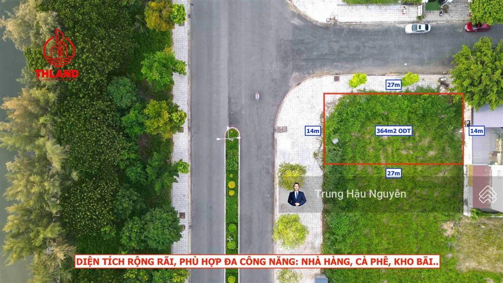 Đất góc 2 mặt tiền đường tôn đức thắng phú cường, view biển, lộ 17m lề 10m, 14x27m full thổ cư