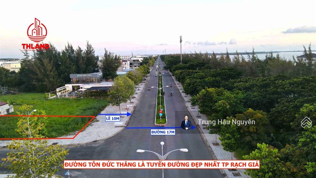 Đất góc 2 mặt tiền đường tôn đức thắng phú cường, view biển, lộ 17m lề 10m, 14x27m full thổ cư