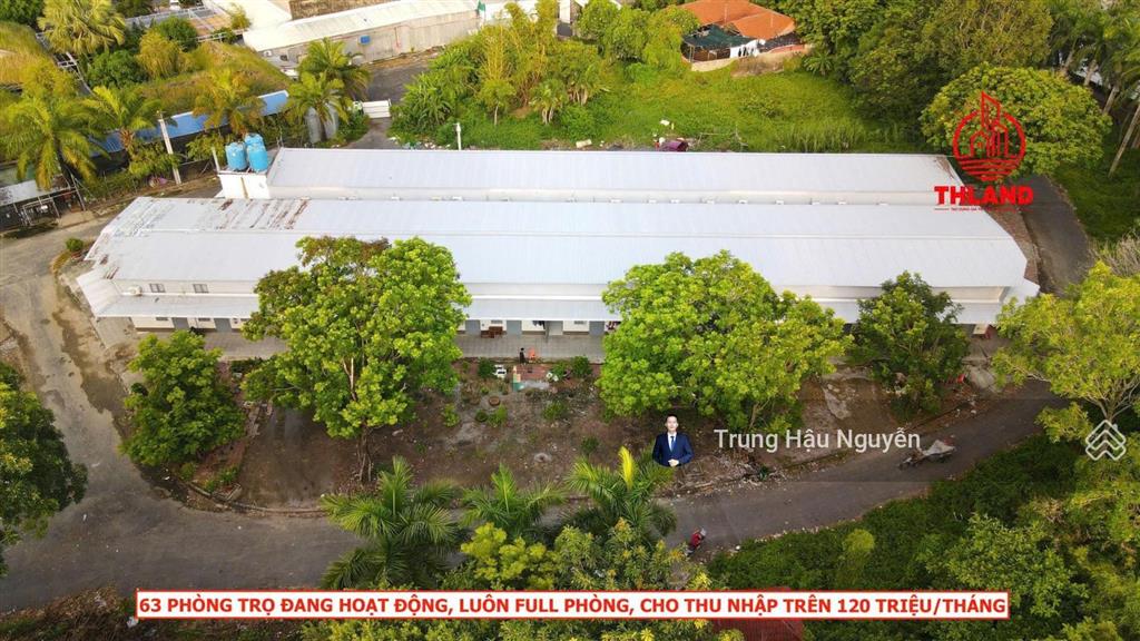Dãy trọ 4 mặt tiền công viên lạc hồng rạch giá, 1300m2 full thổ cư, 63 phòng thu nhập 120 triệu/th