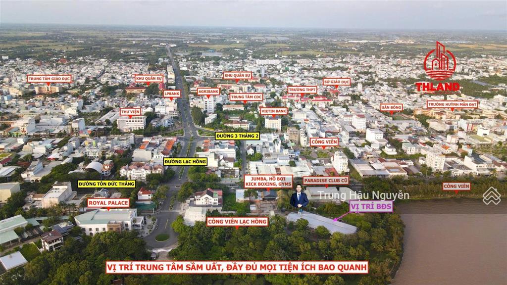 Dãy trọ 4 mặt tiền công viên lạc hồng rạch giá, 1300m2 full thổ cư, 63 phòng thu nhập 120 triệu/th