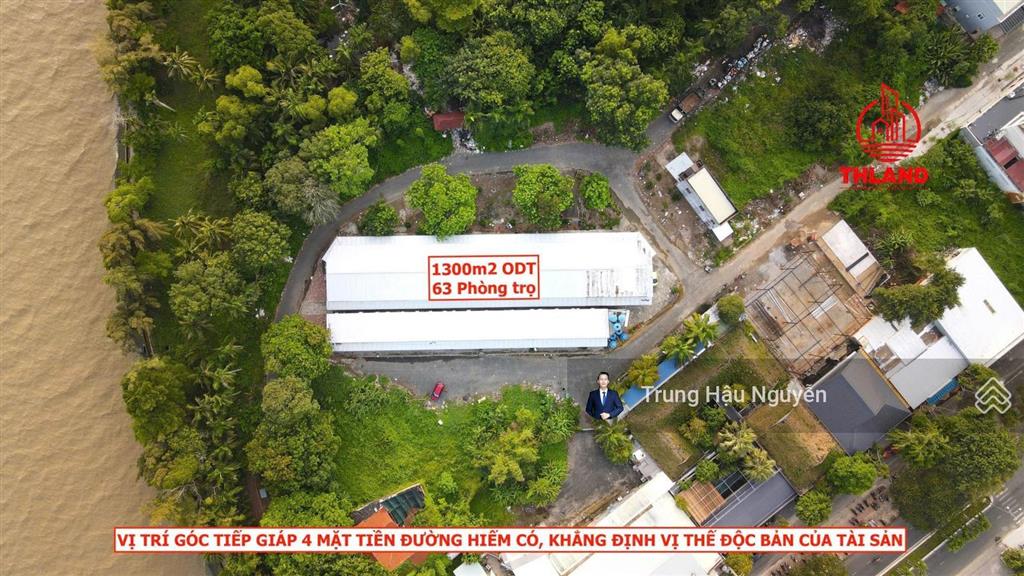 Dãy trọ 4 mặt tiền công viên lạc hồng rạch giá, 1300m2 full thổ cư, 63 phòng thu nhập 120 triệu/th