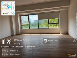 Cho thuê vp sala 80m2 25 triệu, 1 tầng trống suốt, có máy lạnh, sảnh lễ tân tòa nhà