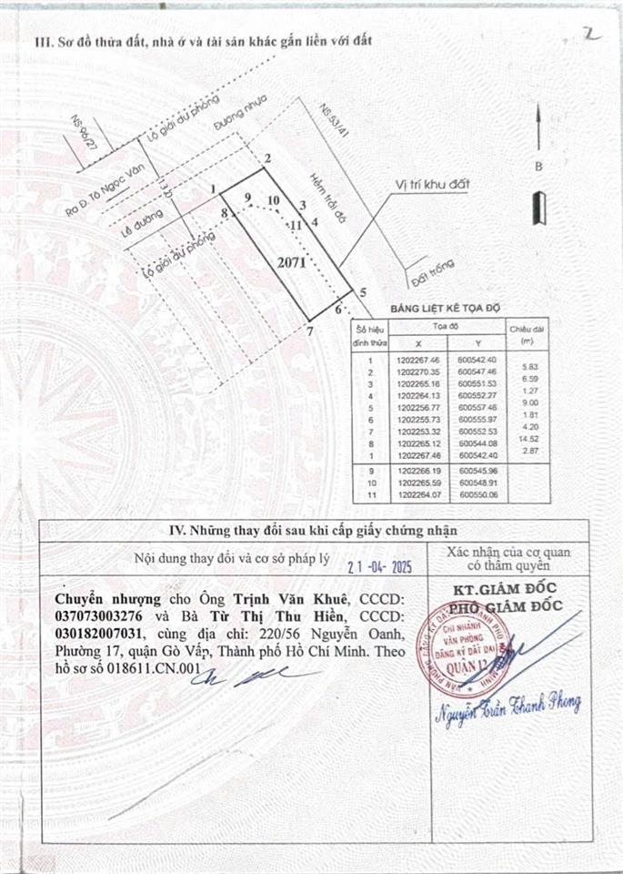 Bán đất góc 2 mặt tiền thạnh xuân 23, ngay chợ minh phát