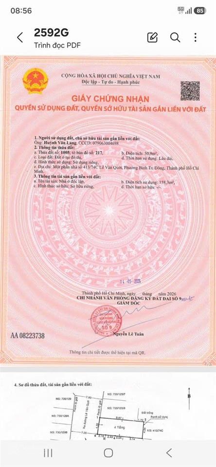 Bán nhà 413/74c lê văn quới, 13,2tỷ, 188m2, 2 mặt tiền trước sau hàng hiếm tại giá cực chất