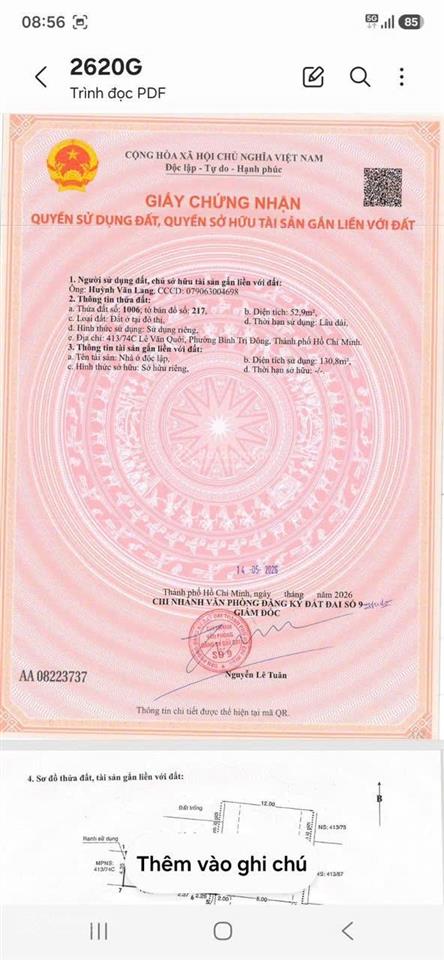 Bán nhà 413/74c lê văn quới, 13,2tỷ, 188m2, 2 mặt tiền trước sau hàng hiếm tại giá cực chất