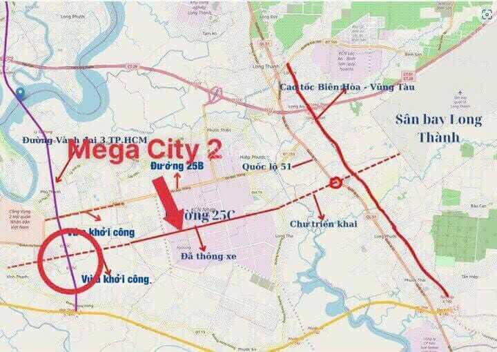 Chuyên săn giá ngộp mega city 2 đ25c ngay tthc nhơn trạch nối sân bay qt long thành, 0949 610 ***