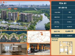 2pn+ 80.5m2 giá 9,7tỷ chiết khấu thanh toán còn 8,4tỷ tháp b1 tầng 20 view nhạc nước|  0949 397 ***