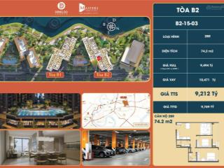 Bán nhanh căn 2pn+ 80,5m2 tháp b2 | giá gốc 9,2tỷ ck còn 8,2tỷ | view nội khu hồ bơi  0949 397 ***