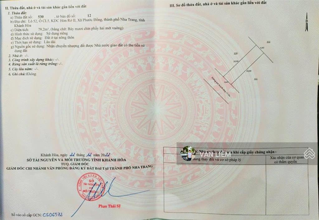 Bán đất mặt tiền đường 17.5m tđc hòn rớ 2  nha trang  diện tích 79,2m2