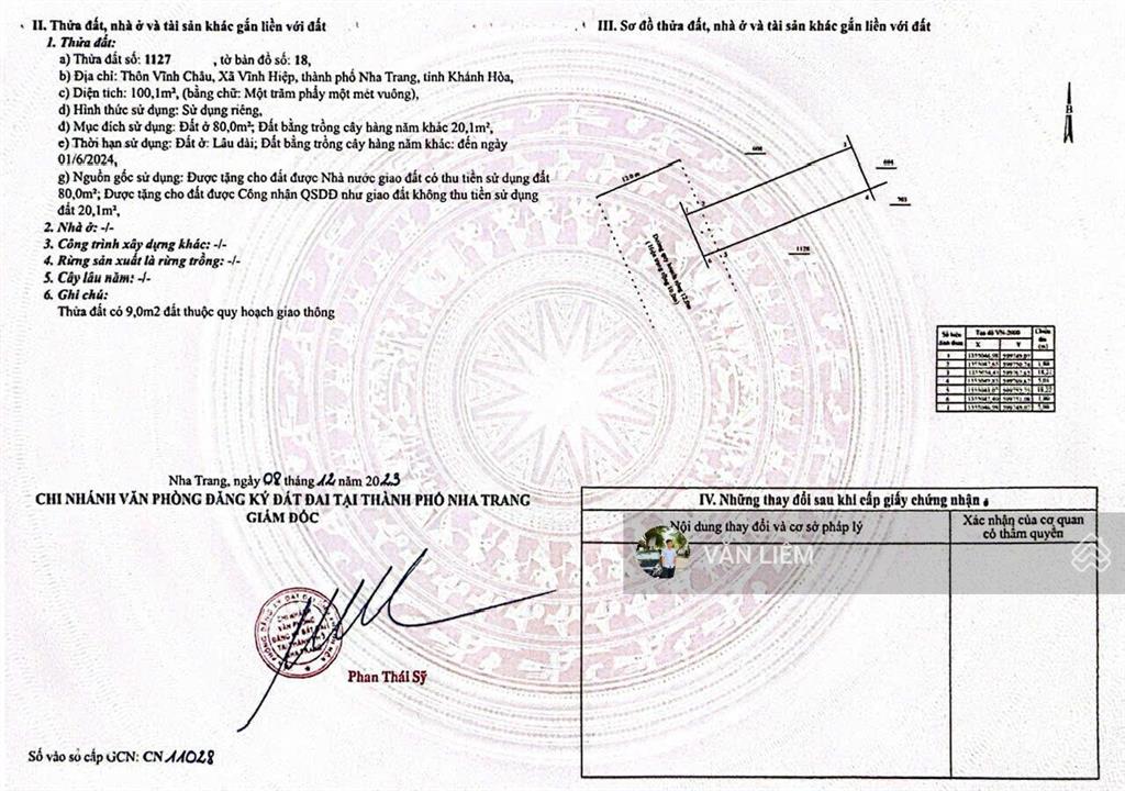 Khu dân cư vĩnh châu giáp khu đô thị mỹ gia  diện tích 100m2 ngang 5m
