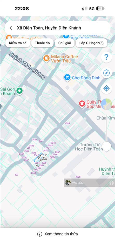 Cần bán tái định cư đất diên toàn, diên khánh vị trí cách đường huỳnh thúc kháng vài bước chân