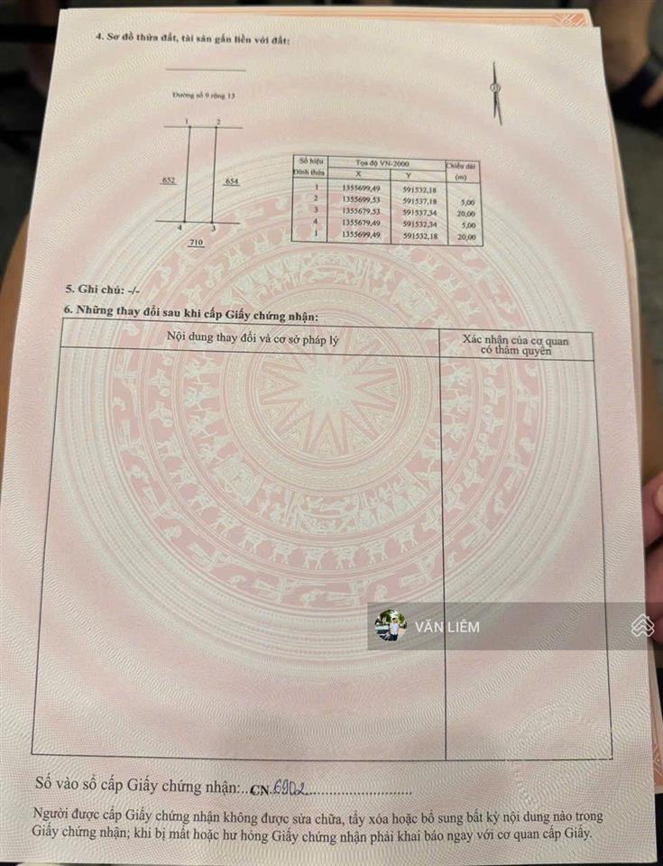 Bán lô đất tái định cư nam sông cái  tt diên khánh diện tích 100m2 (5x20)m. lô sạch