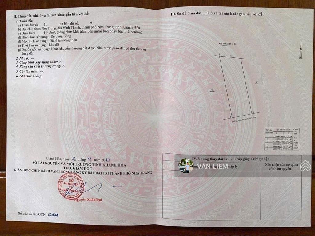 Lô đất vĩnh thạnh giá đầu tư chỉ 2.5 tỷ  dt 144.7m2 ngang 7m phù hợp nhiều mẫu nhà vườn