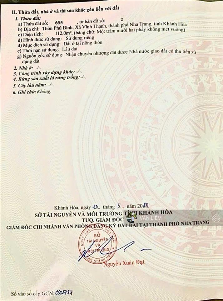 Bán lô đất đường oto khu biệt thự vĩnh thạnh , nha trang giá 2 tỷ 400 triệu
 diện tích  112m2