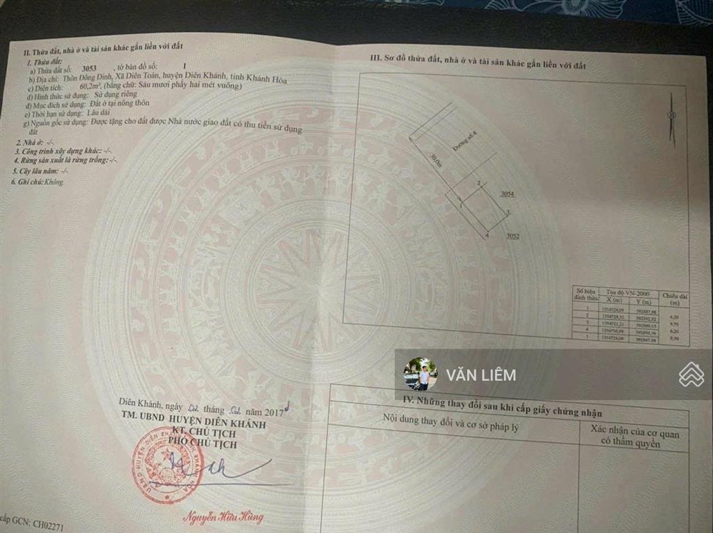 Bán lô góc tđc diên toàn đường qh rộng 30m giá êm  diện tích 60.2m2 ngang 6.2m