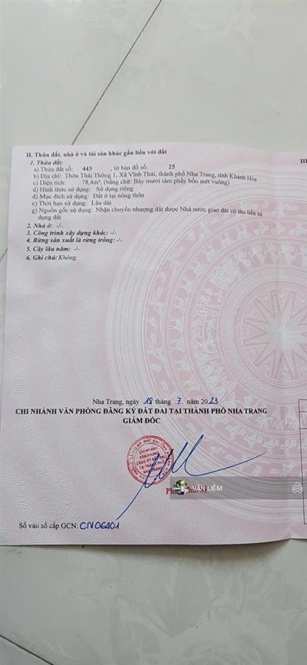 Cần bán gấp đất vĩnh thái khu xóm hạ . gần khu đô thị mỹ gia dt 78m2 giá bán 2 tỷ 500 hướng