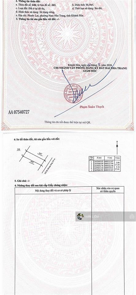 Hang hiếm nam nha trang | giá chỉ 2,2 tỷ vị trí đẹp gần đường thái khang