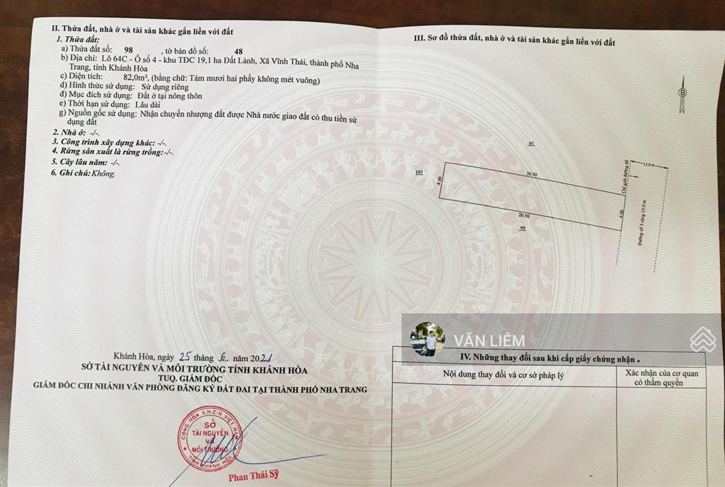 Lô đất view thành phố cực đẹp giá chỉ 4 tỷ 050
vĩnh thái nha trang
diện tích 82m