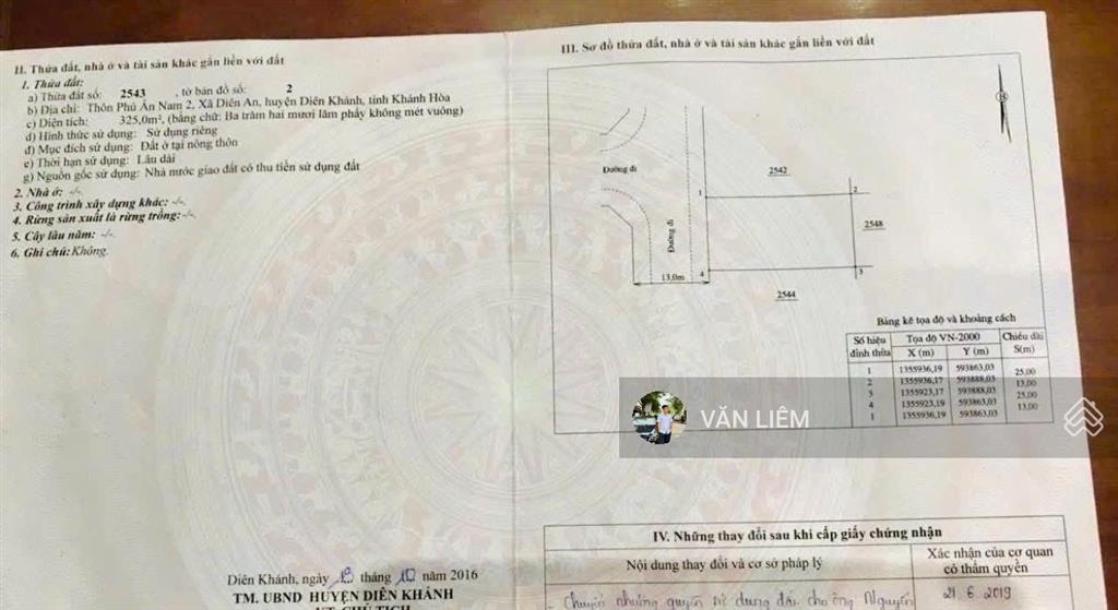 Lô biệt thự diên an  khu dân cư phú ân nam.  diện tích 325m2 ( 13x25 )
 đường nhựa rộng 13