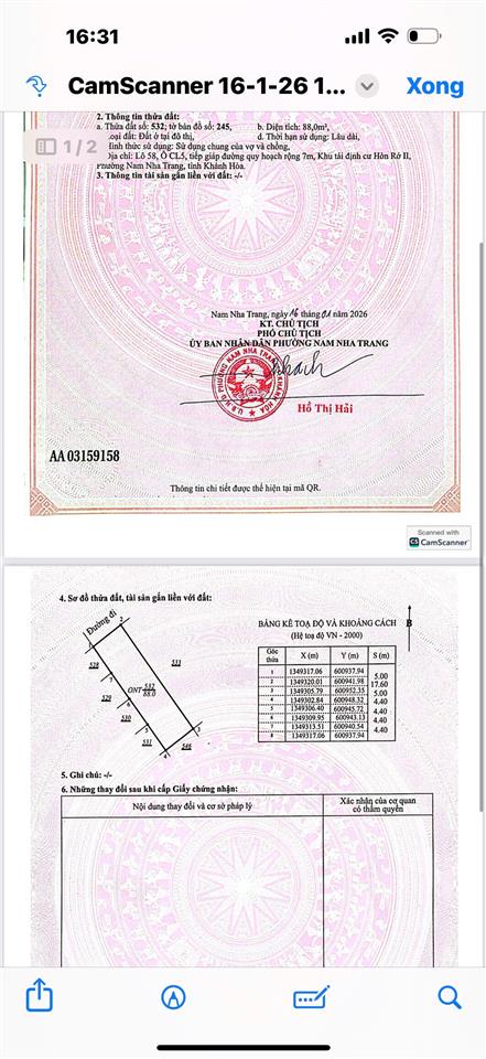 Hòn rớ 2 giá tốt chỉ 4,1 tỷ cách trục chính chỉ 20m 88m2 ngang 5m  đường 13m