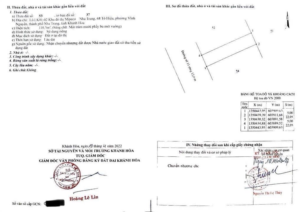 Bán đất khu đô thị mipeco vị trí đẹp, khu dân cư cao cấp. diện tích 110m2 (ngang 5 mét)