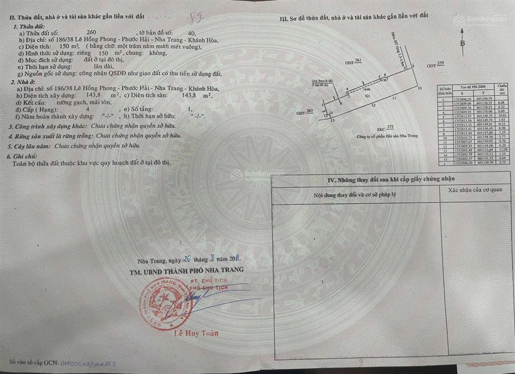 Giá tốt đất hẻm lê hồng phong, phước hải nha trang vị trí đẹp