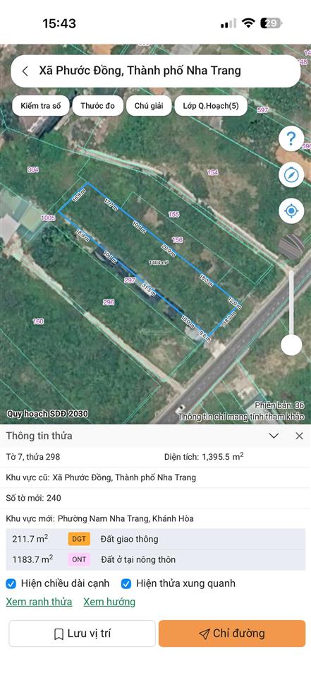 Bán lô đất mặt tiền đường tỉnh lộ 3, phước đồng, nam nha trang. gần cây xăng dầu minh tâm
