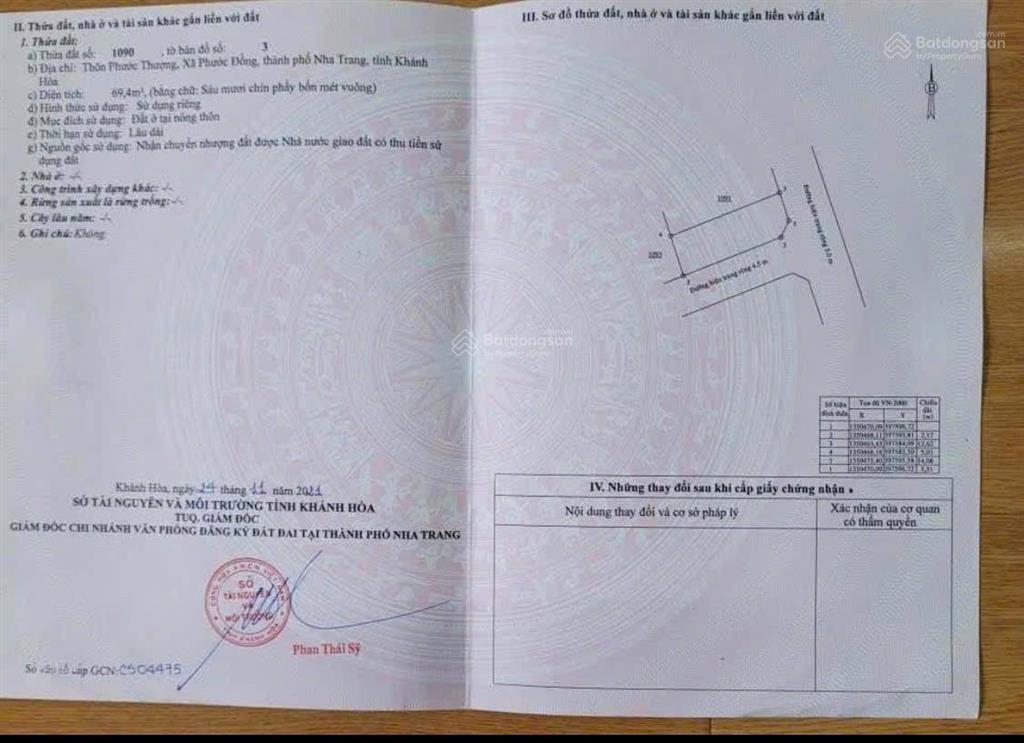 Lô góc phước đồng chỉ 1,2 tỷ bao thuế phí phước thượng, p. nam nha trang giáp tđc đất là
