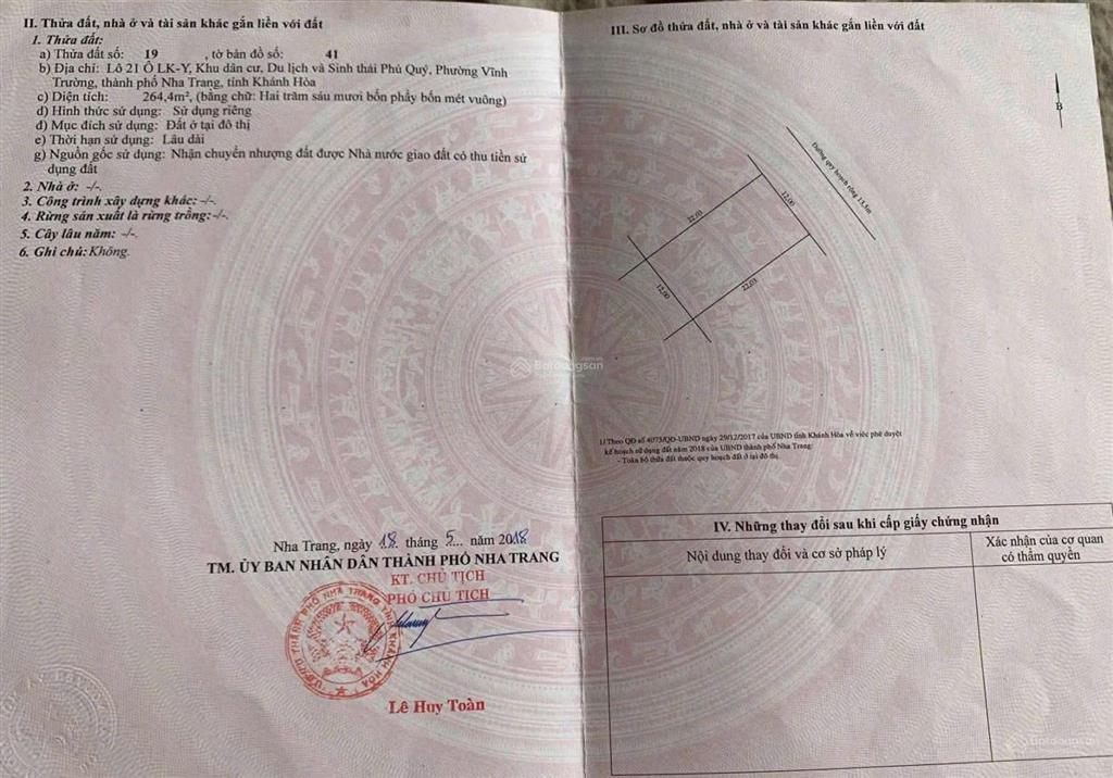 Lô đất giá hời kđt biển an viên cơ hội không thể bỏ lỡ, khu đô thị biển an viên nha trang
