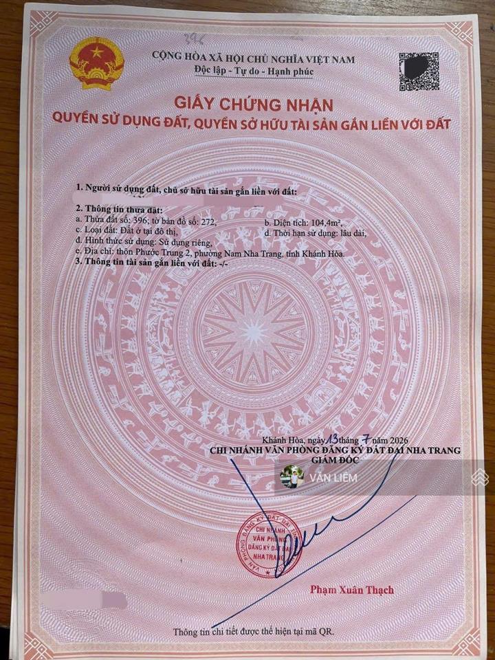 Đất nam nha trang | gần trần đăng ninh  đường ô tô tới đất