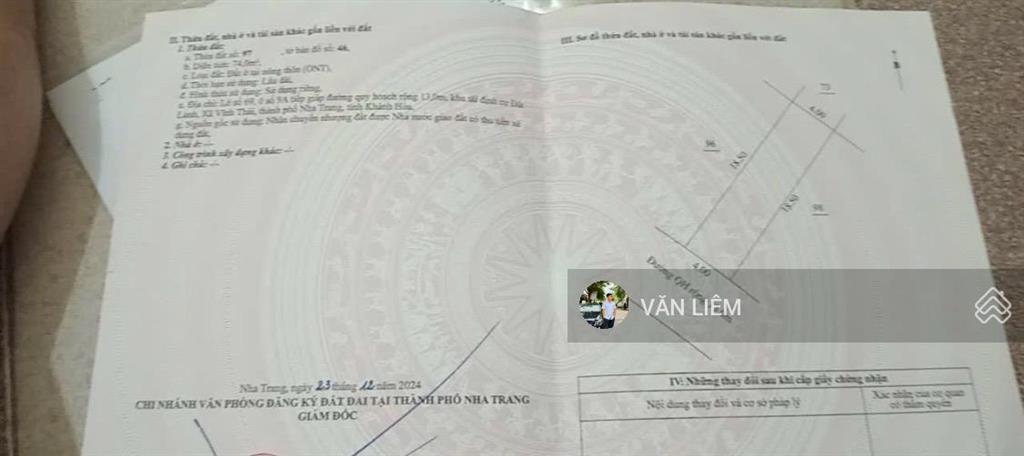 Cần bán đất tđc đất lành, phường nam nha trang  đường 13m  3,1 tỷ đối diện trường mầm non