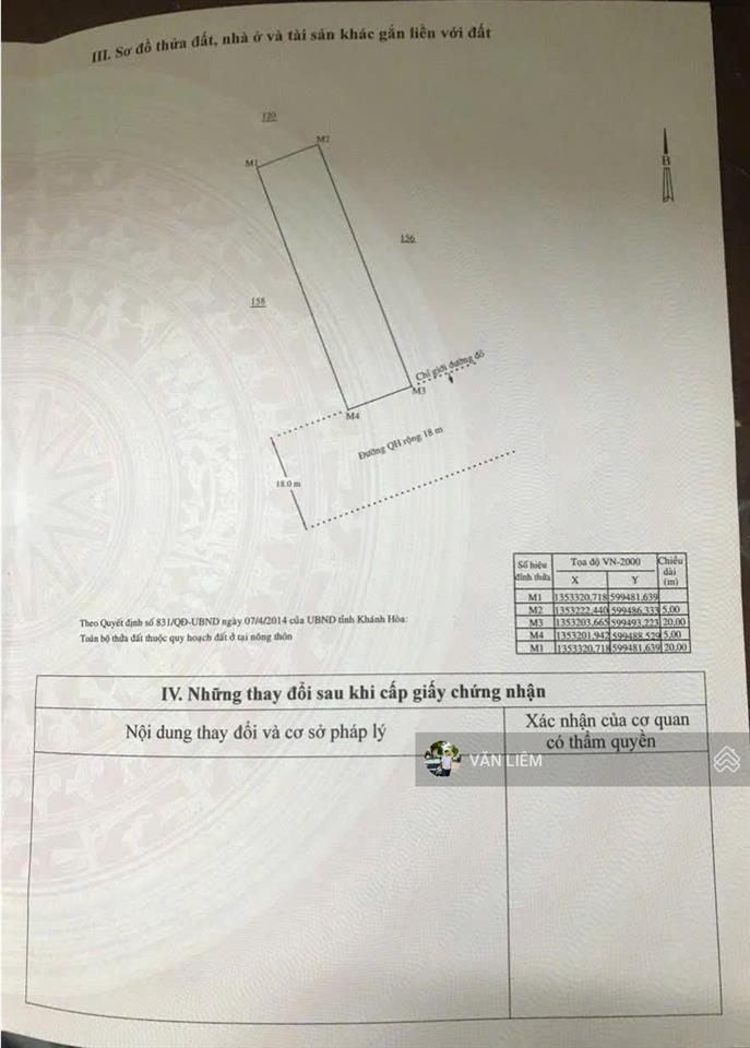 Tđc mỹ gia đường 18m, vị trí trung tâm nam nha trang 100m2 ngang 5m đường 18m, thô