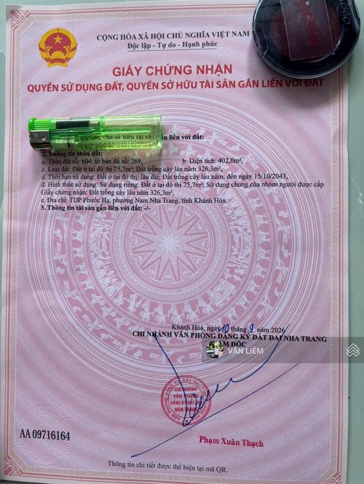 Đất full thổ cư  thái khang phước hạ, nam nha trang * giá chỉ từ 1 tỷ 550 * diện tích 76m2