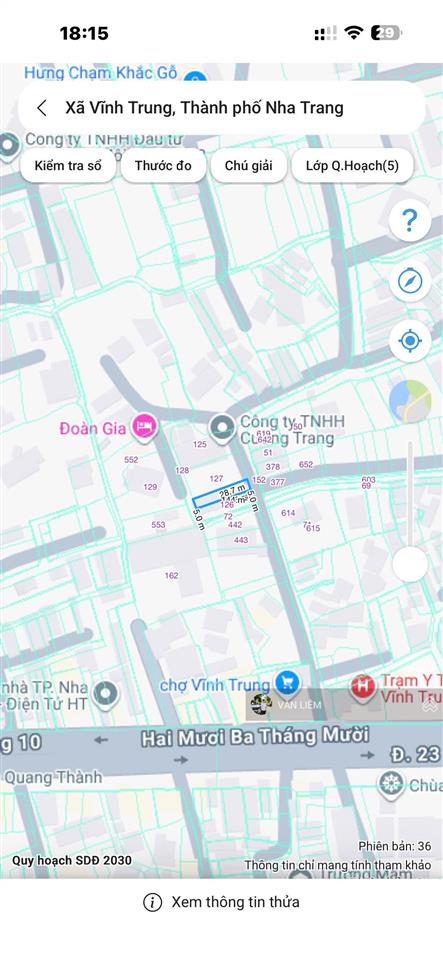 Bán lô đất đẹp trung tâm vĩnh trung tp. nha trang vị trí thôn võ cạnh, xã vĩnh trung, tp.