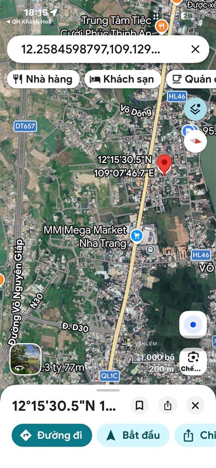 Bán lô đất đẹp trung tâm vĩnh trung tp. nha trang vị trí thôn võ cạnh, xã vĩnh trung, tp.